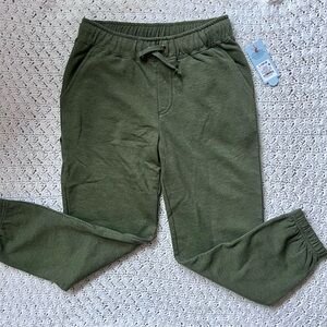 Cat & Jack fleece pull on jogger pants- NWT green- L (10/12) reinforced knee